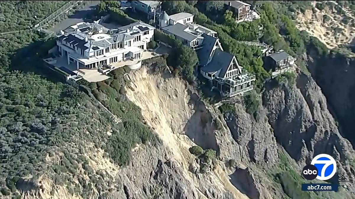 living on the edge incredible aerial footage shows three millionaire mansions worth up to