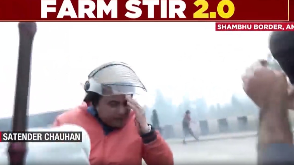 video india today reporter injured during farmers protest at haryana punjab border india today