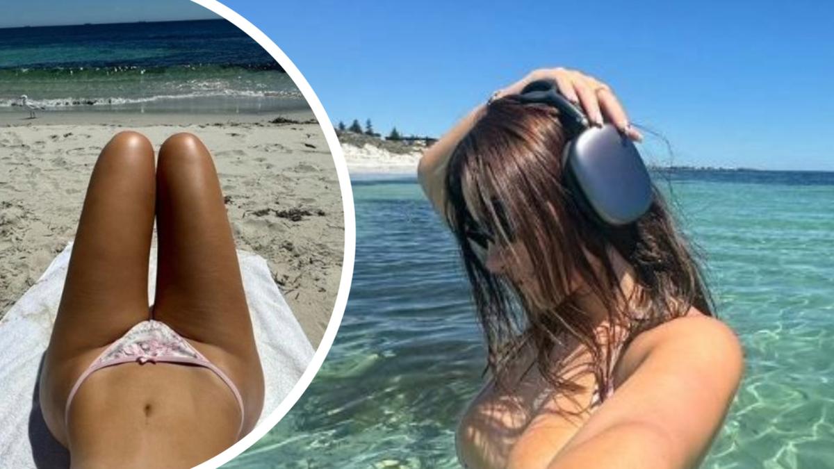 onlyfans star mikaela testa stuns in bikini at perth beach during visit
