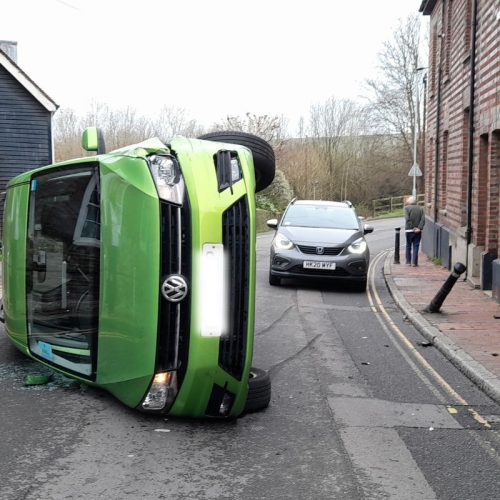 someone could die on dangerous lewes road where car overturned
